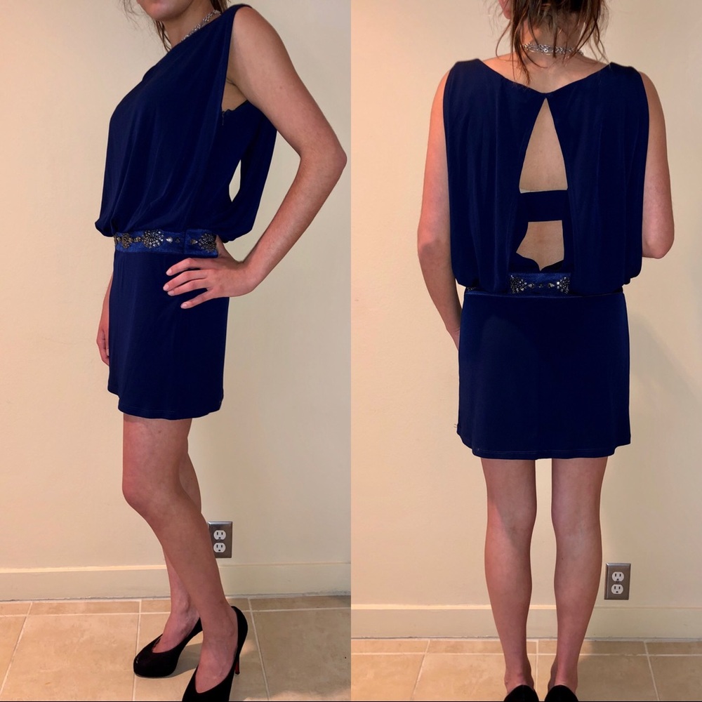 Laundry by Shelli Segal Blue Sequin Dress
